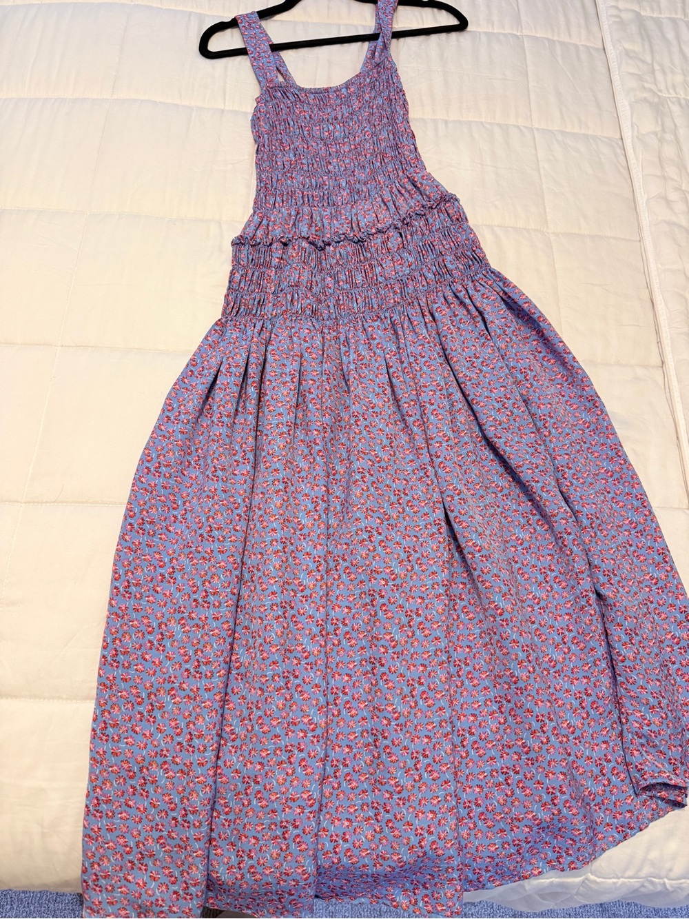 J. Crew Lavender Blue Floral Smocked Sundress